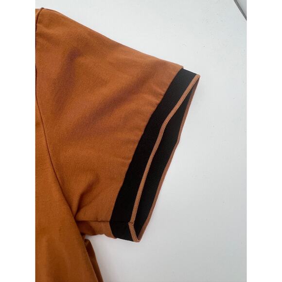 SCOTT JAMES Rust and Black Henley Shirt (Mens) - Picture 2 of 5